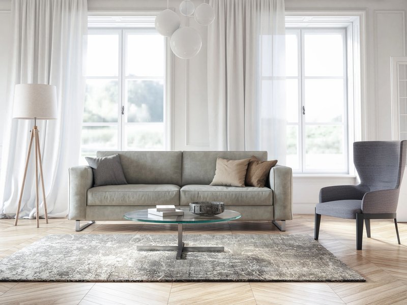 Living room with rug
