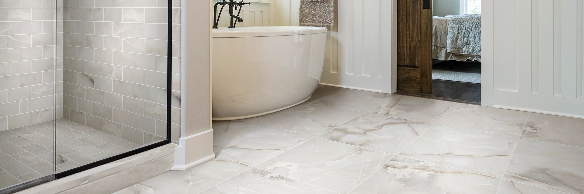 bathroom with white tiles