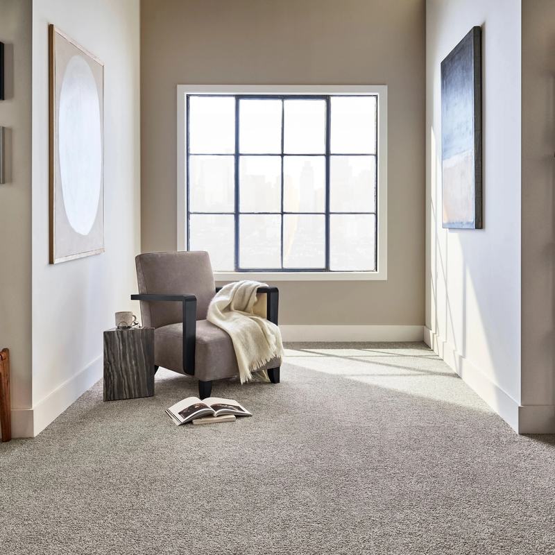 hallway with carpet